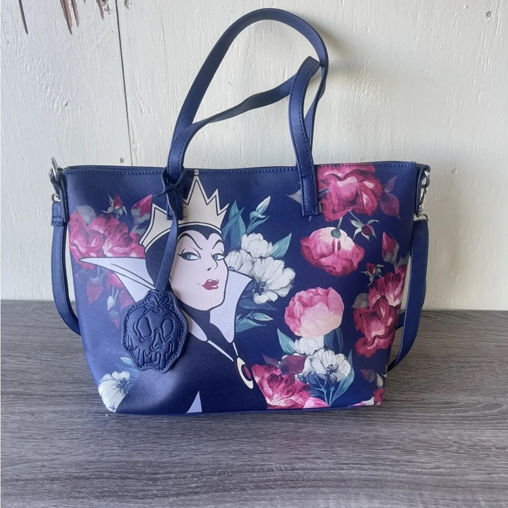 Disney Loungefly Snow White's Evil Queen Floral Tote bag 14”x10”x2”